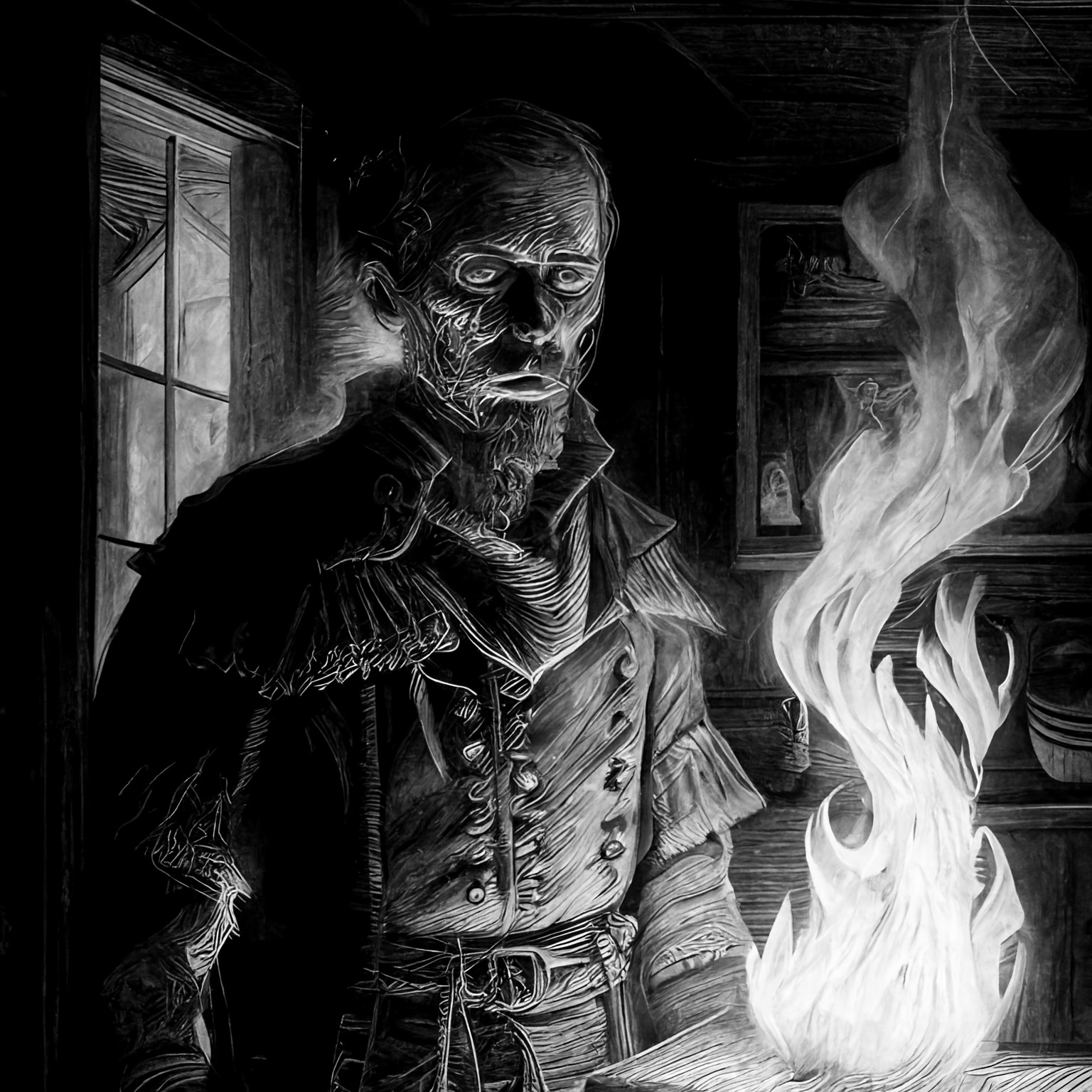 Illustration of a ship captain ghost, one of many Montville, CT ghost stories