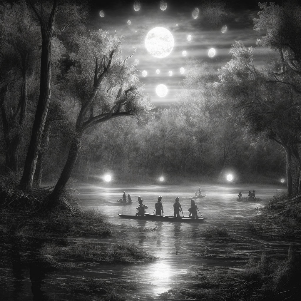 Illustration of spirits wandering through Haddam, CT