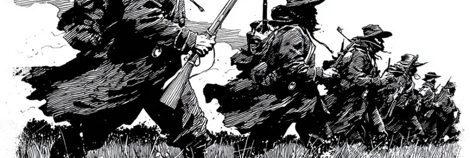 illustration of ghostly soldiers in a field in Coventry, CT