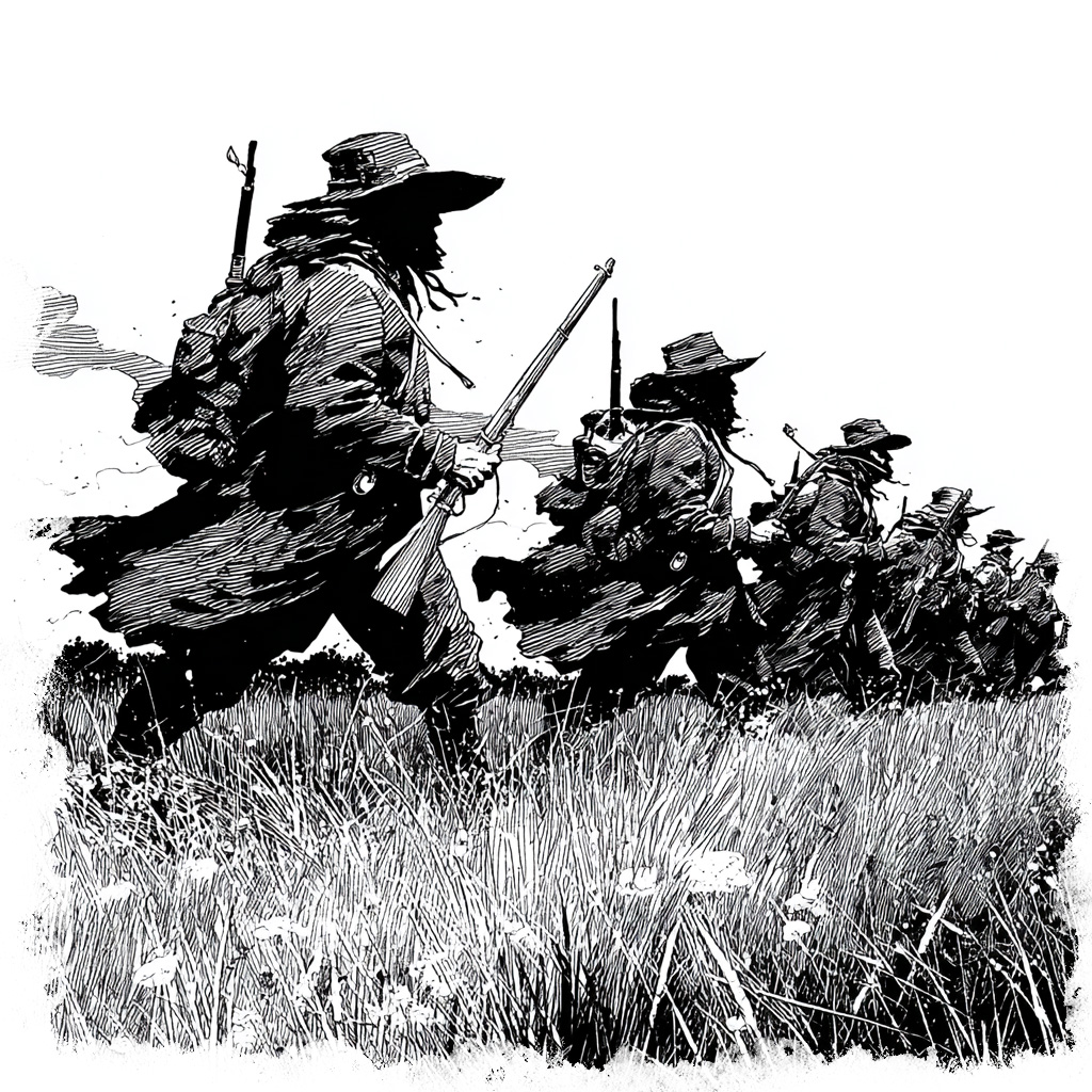 illustration of ghostly soldiers in a field in Coventry, CT